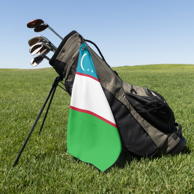 Uzbekistan flag golf towel (Green)