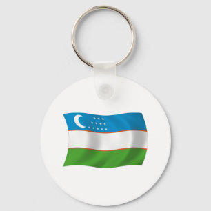 Uzbekistan Flag Keychain