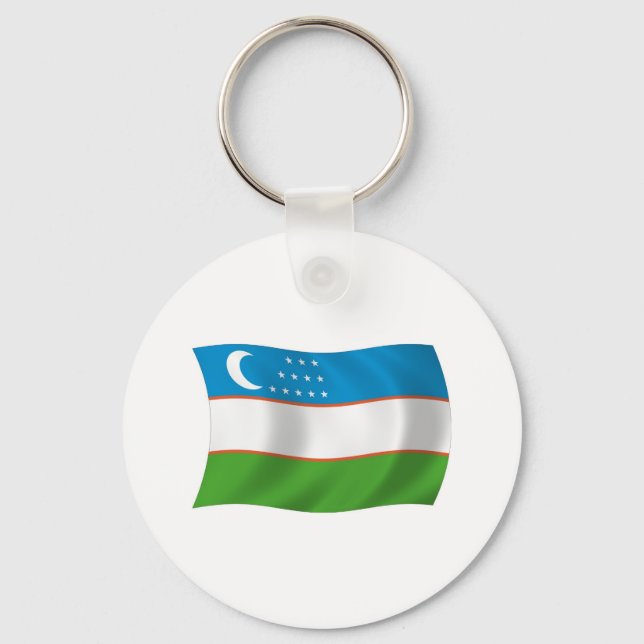 Uzbekistan Flag Keychain (Front)