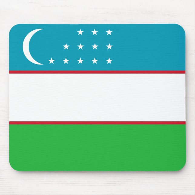 Uzbekistan Flag Mouse Mat (Front)