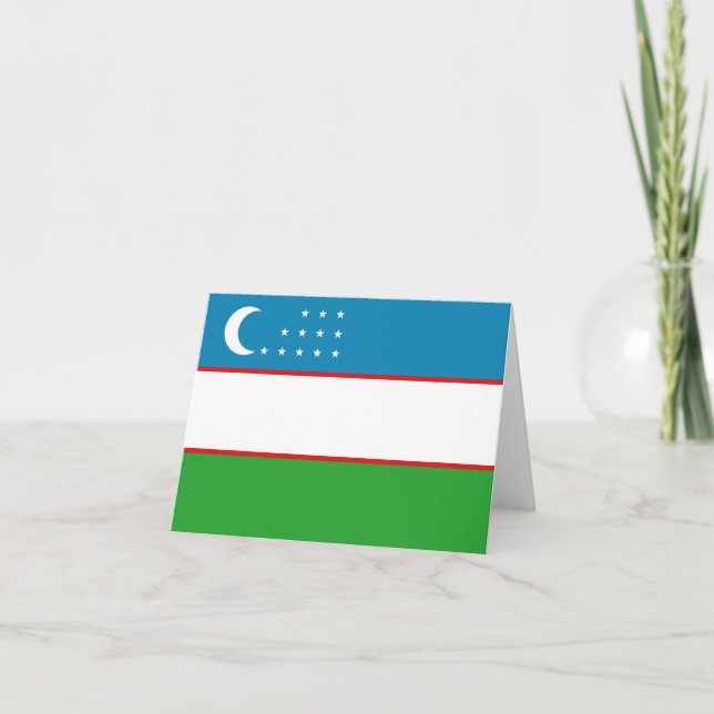 Uzbekistan Flag Notecard (Front)