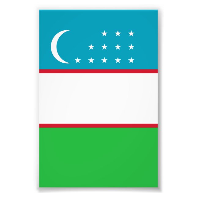Uzbekistan flag photo print (Front)