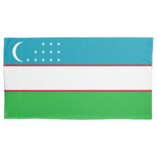 Uzbekistan flag pillowcase
