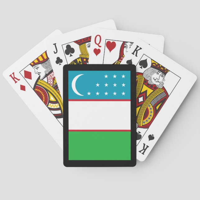 Uzbekistan flag playing cards (Back)