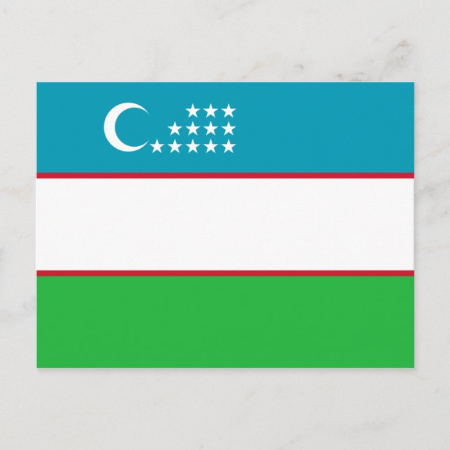 Uzbekistan Flag Postcard (Front)