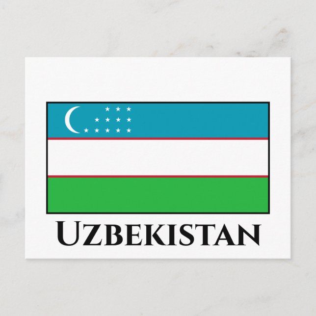 Uzbekistan Flag Postcard (Front)