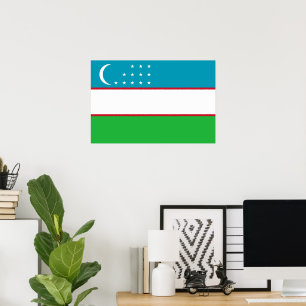 Uzbekistan flag poster