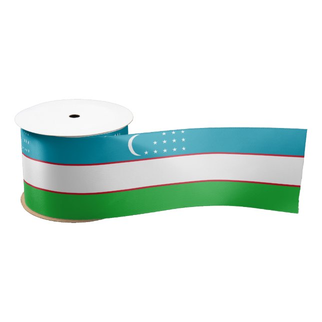 Uzbekistan flag satin ribbon (Spool)