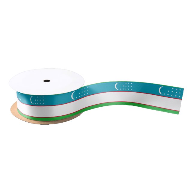 Uzbekistan Flag Satin Ribbon (Spool)