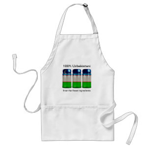 Uzbekistan Flag Spice Jars Apron