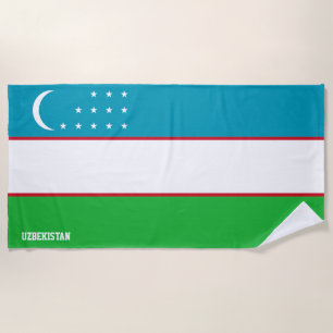 Uzbekistan Flag Splendid Patriotic Beach Towel