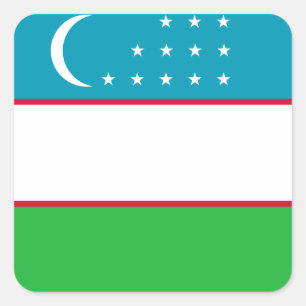 Uzbekistan Flag Square Sticker