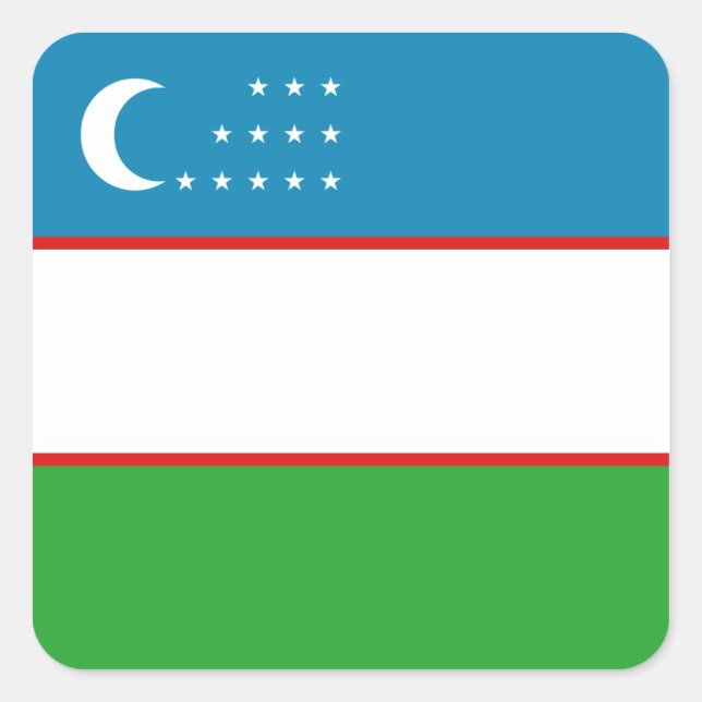 Uzbekistan Flag Sticker (Front)