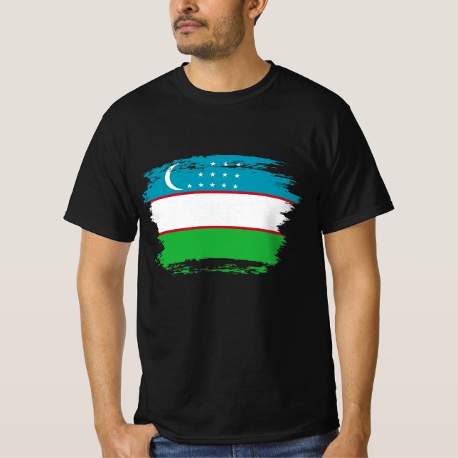 Uzbekistan flag T-Shirt (Front)