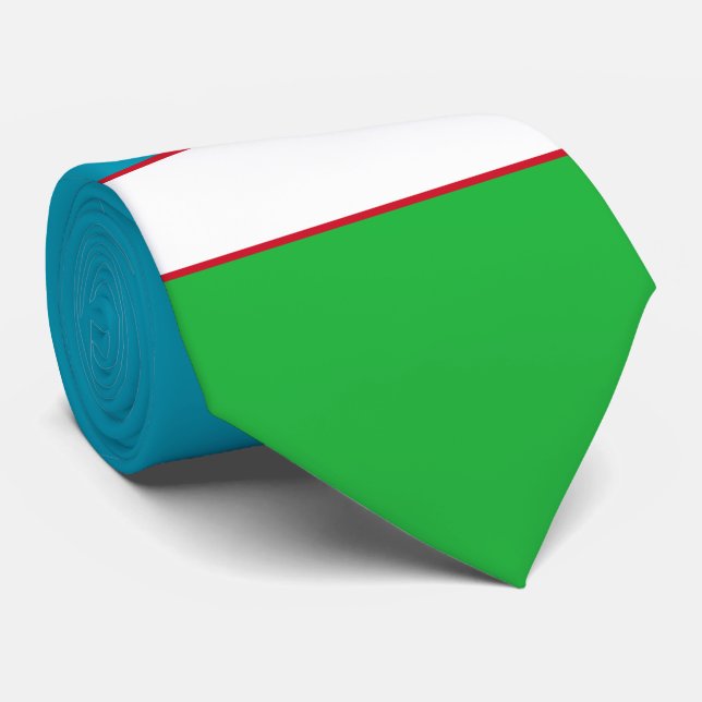 Uzbekistan Flag Tie (Rolled)