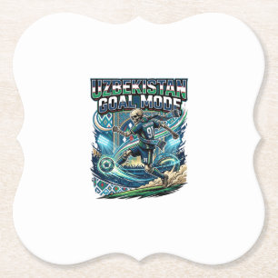 Uzbekistan Goal Mode Skeleton Striker Nations Stre Paper Coaster