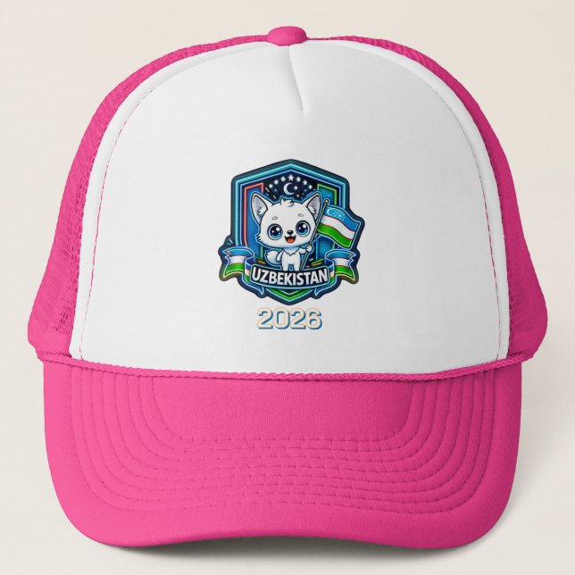 Uzbekistan Kids Trucker Hat (Front)