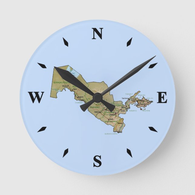 Uzbekistan Map Clock (Front)