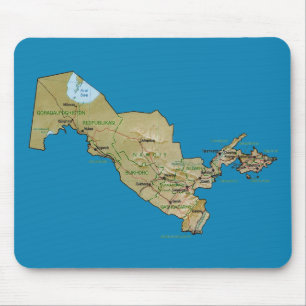 Uzbekistan Map Mousepad