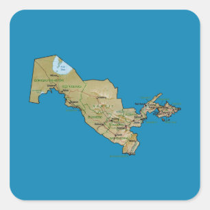 Uzbekistan Map Sticker