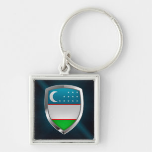 Uzbekistan Metallic Emblem Key Ring