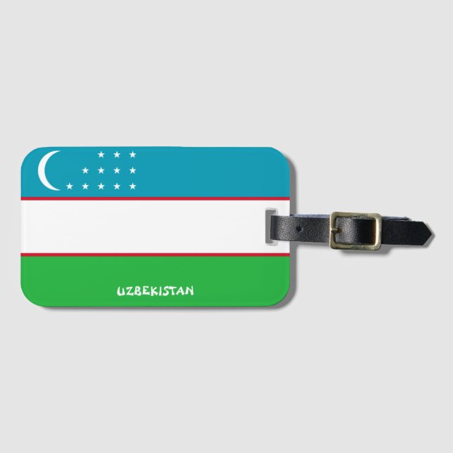 Uzbekistan National Flag Patriotic Luggage Tag (Front Horizontal)