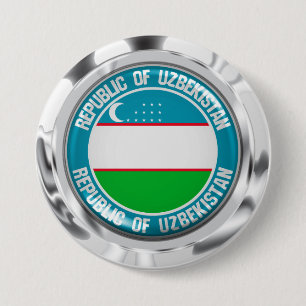 Uzbekistan Round Emblem 7.5 Cm Round Badge