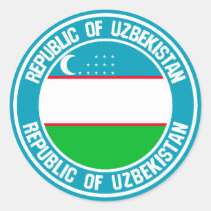 Uzbekistan Round Emblem Classic Round Sticker
