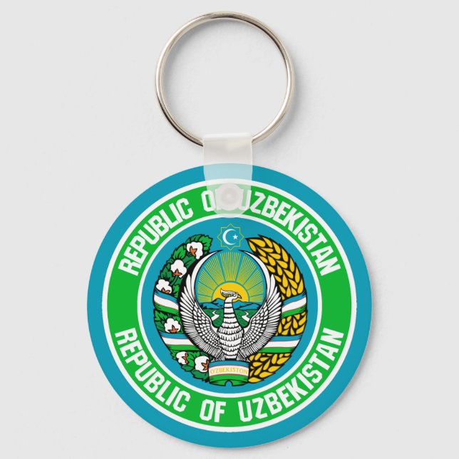 Uzbekistan Round Emblem Key Ring (Front)