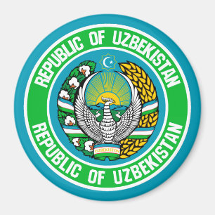 Uzbekistan Round Emblem Magnet