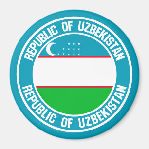 Uzbekistan Round Emblem Magnet