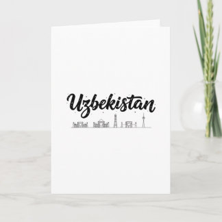 Uzbekistan Skyline Travel Vacation Outfits  Card
