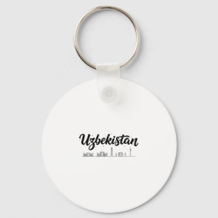 Uzbekistan Skyline Travel Vacation Outfits Key Ring