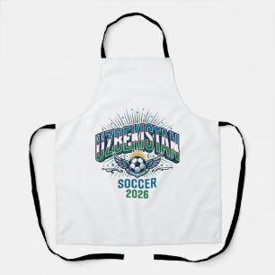 Uzbekistan Soccer 2026 Soccer Bold Country Typogra Apron