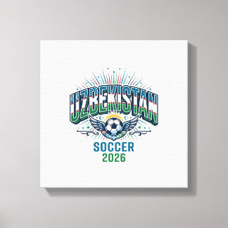 Uzbekistan Soccer 2026 Soccer Bold Country Typogra Canvas Print