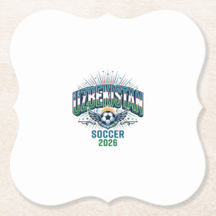 Uzbekistan Soccer 2026 Soccer Bold Country Typogra Paper Coaster