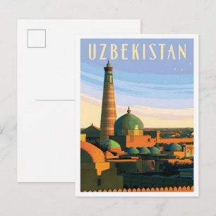Uzbekistan Vintage Travel Postcard