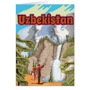 Uzbekistan vintage travel poster