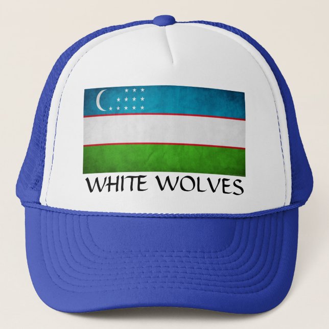 Uzbekistan "White Wolves" Trucker Hat (Front)