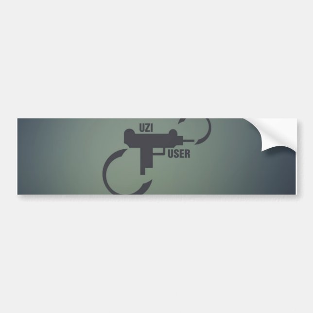 UZI 9MM. BUMPER STICKER (Front)