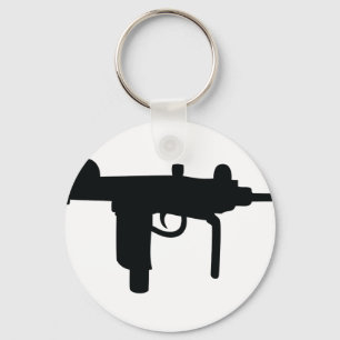 Uzi gun weapon icon key ring