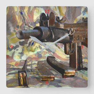 Uzi, Warped Logic Square Wall Clock