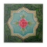 V0063 Victorian Antique Reproduction Ceramic Tile<br><div class="desc">Historical Singapore style antique tile reproduced on a smooth surface 4.25" or 6" ceramic tile. Perfect for interior tile wall accents, backsplashes, fireplace surrounds, bathroom and showers walls, kitchens and craft projects. Not intended for sunny outdoor use. Our tiles are copies of costly authentic original antique tiles. Suggestion: Order one...</div>