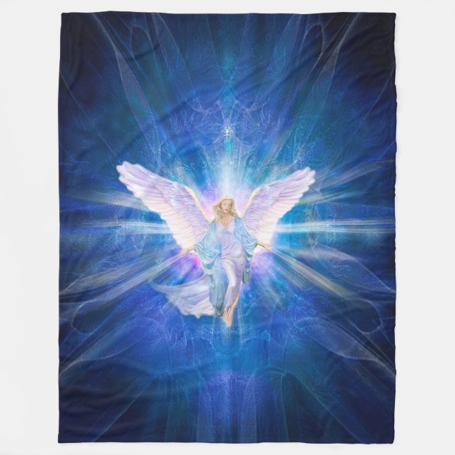 V009-Angel 5 Blue Fleece Blanket (Front)