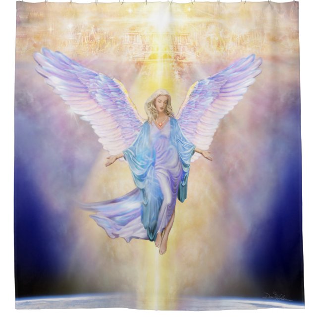 V056 Heaven & Earth Angel Shower Curtain (Front)