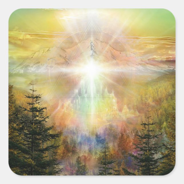 V097 Resilient Mt Shasta Square Sticker (Front)