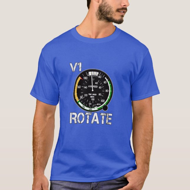 V1 Rotate - Aeroplane Lovers Pilot Talk T-Shirt (Front)