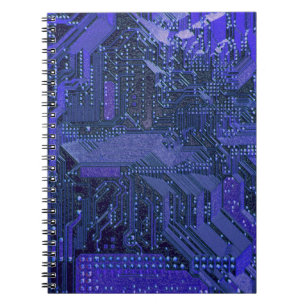 V1/V2 Blue Cyber Circuits, Cyberpunk Tech Notebook