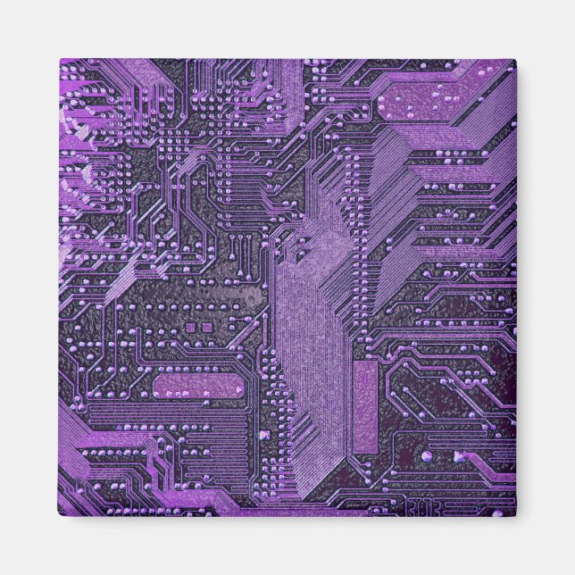 V1/V2 Purple Circuits, Cyberpunk Tech Magnet (Front)