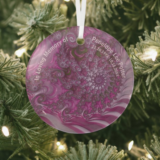 V2 Lavender Nautilus Fractal Memorial Suncatcher  Glass Tree Decoration (Insitu)